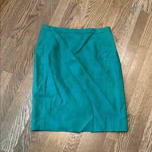J. Crew Green Wrap Pencil Skirt Knee-Length Cocktail